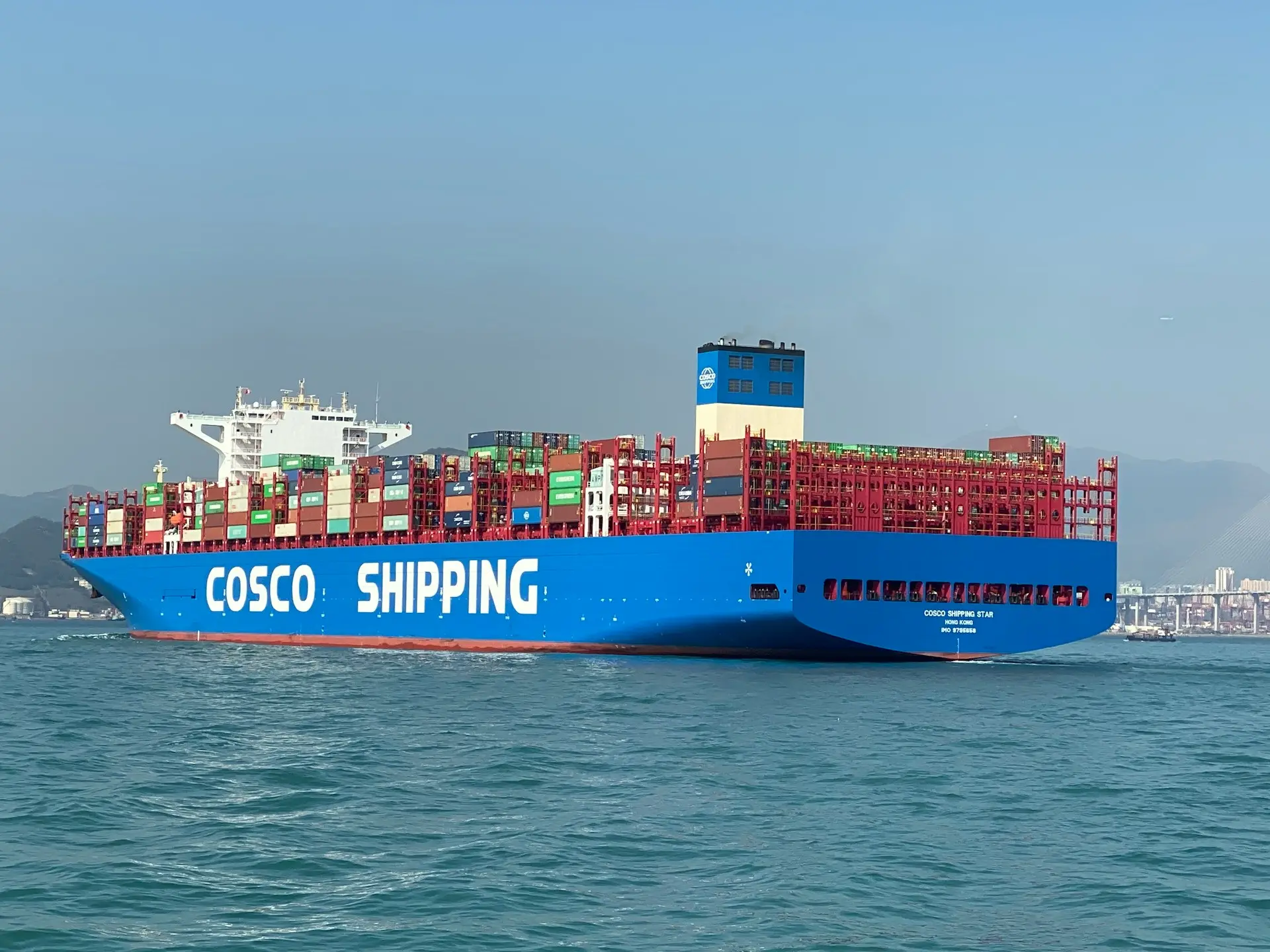 Container ship at sea