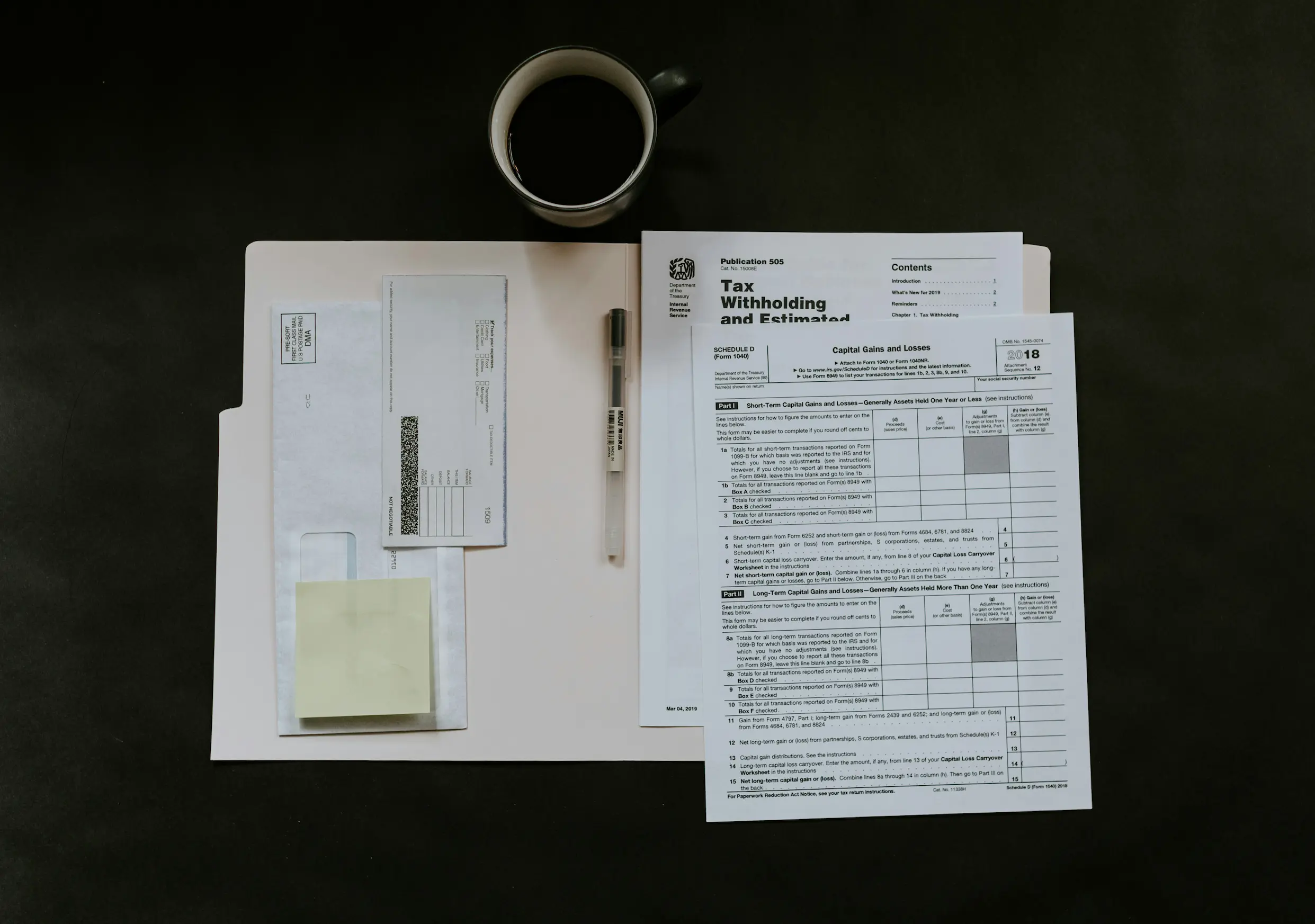 Trade documents on desk