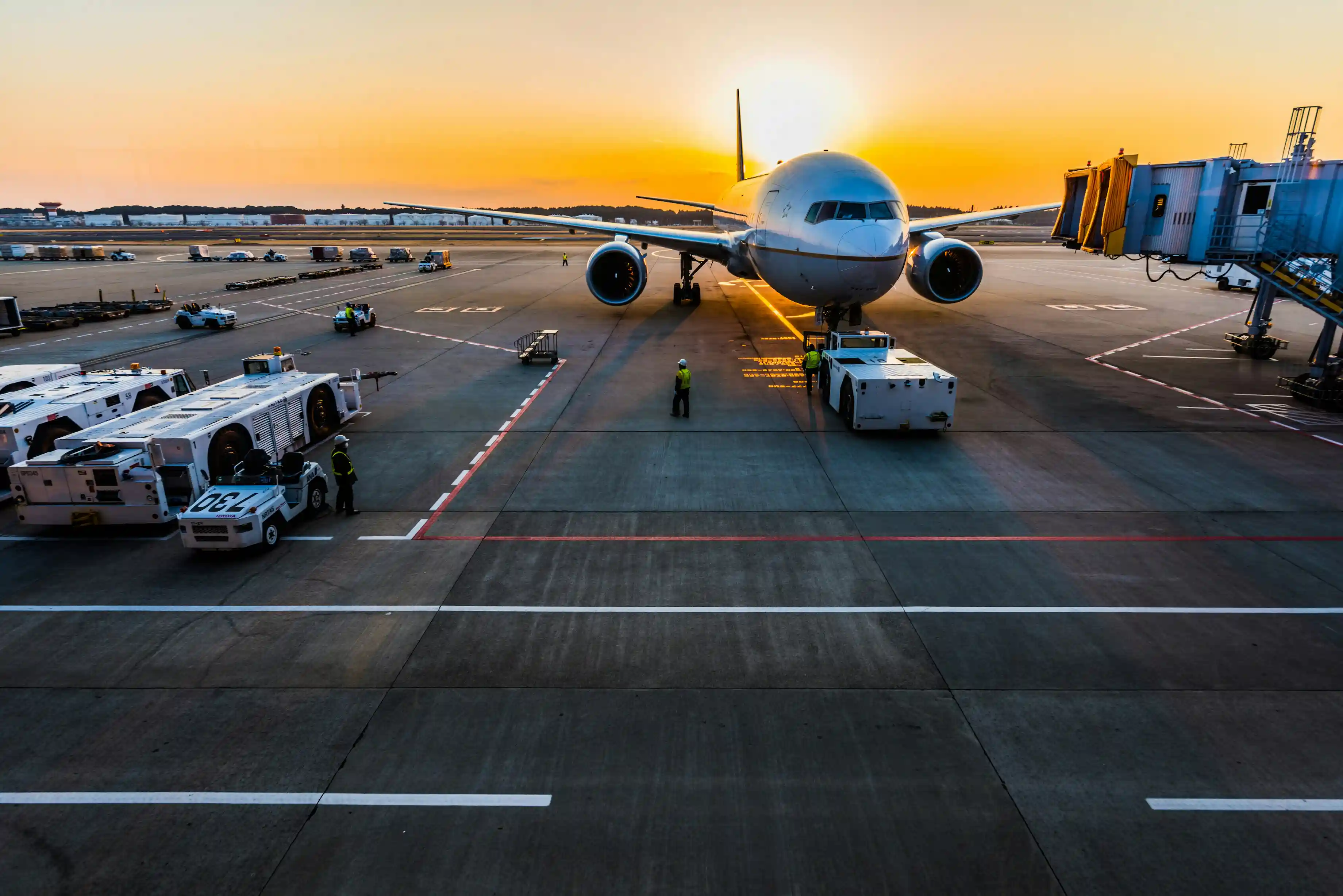 Airport at sunset